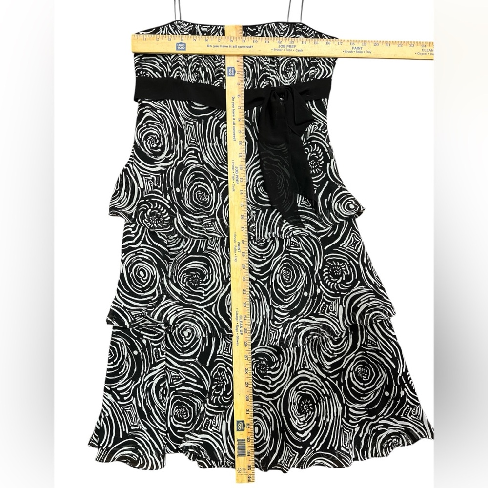 black and white tiered ruffle dress Holiday Party wedding guest spagatti straps - Picture 1 of 11